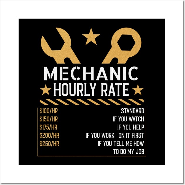 Funny mechanic hourly rate Wall Art by Banned Books Club